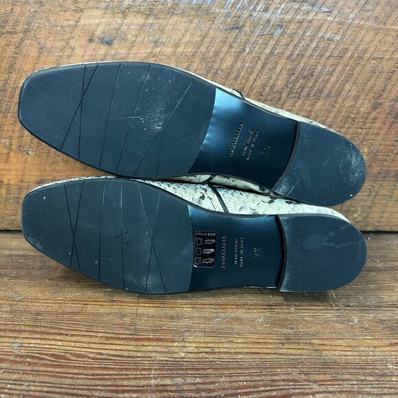 Aquatalia Revy Snake Embossed Weatherproof Loafer White 7.5 - Picture 9 of 12